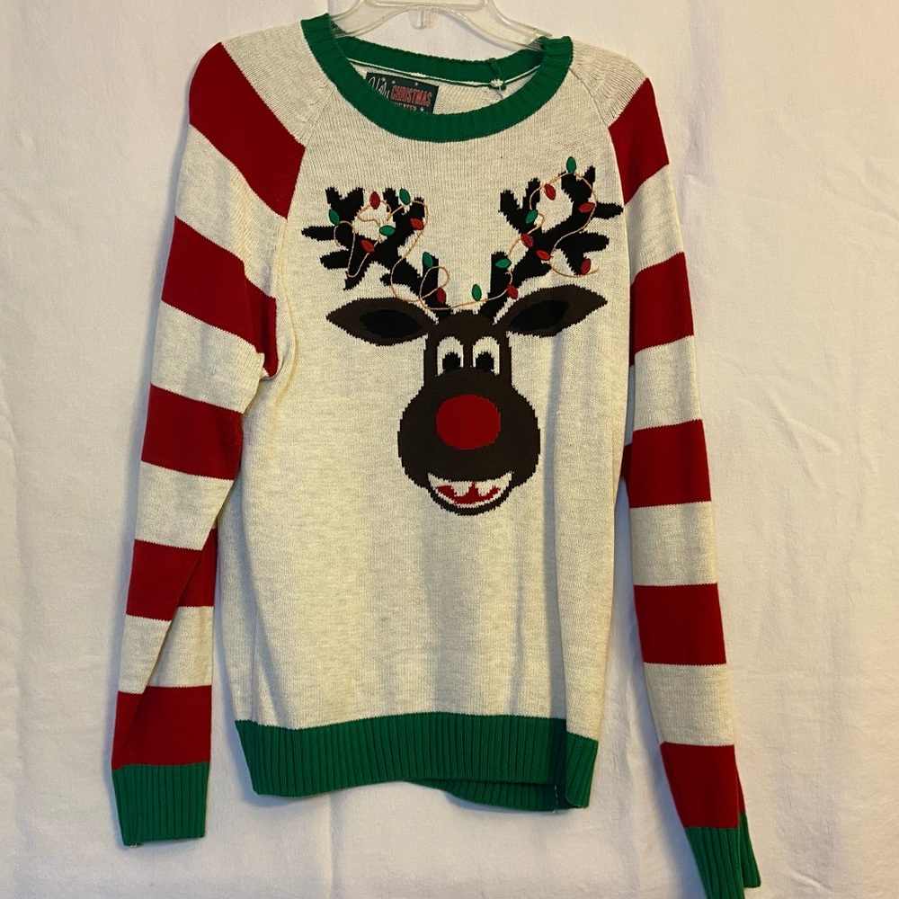 Men’s Rudolph Ugly Christmas Sweater Size L